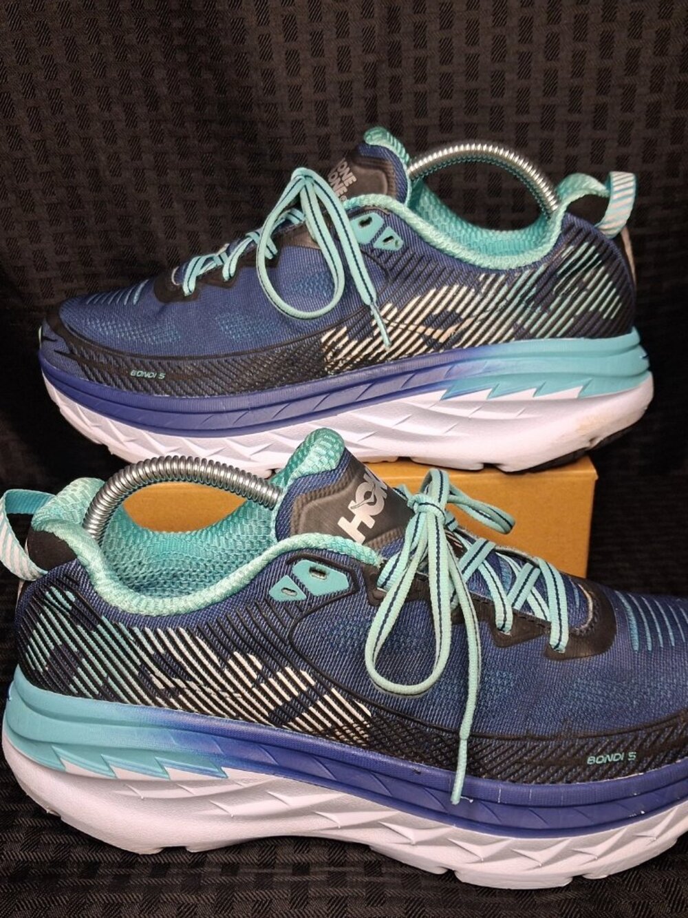Hoka One One Bondi 5 Running Shoes Medieval Blue/Blue Radiance Size 9